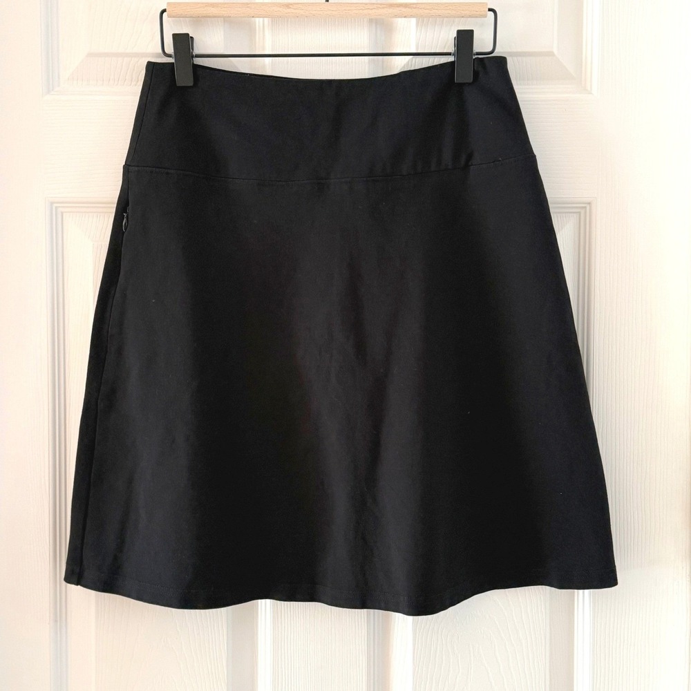 Betabrand Black Ponte Skort Yoga Knit Active Skirt with Pockets S
